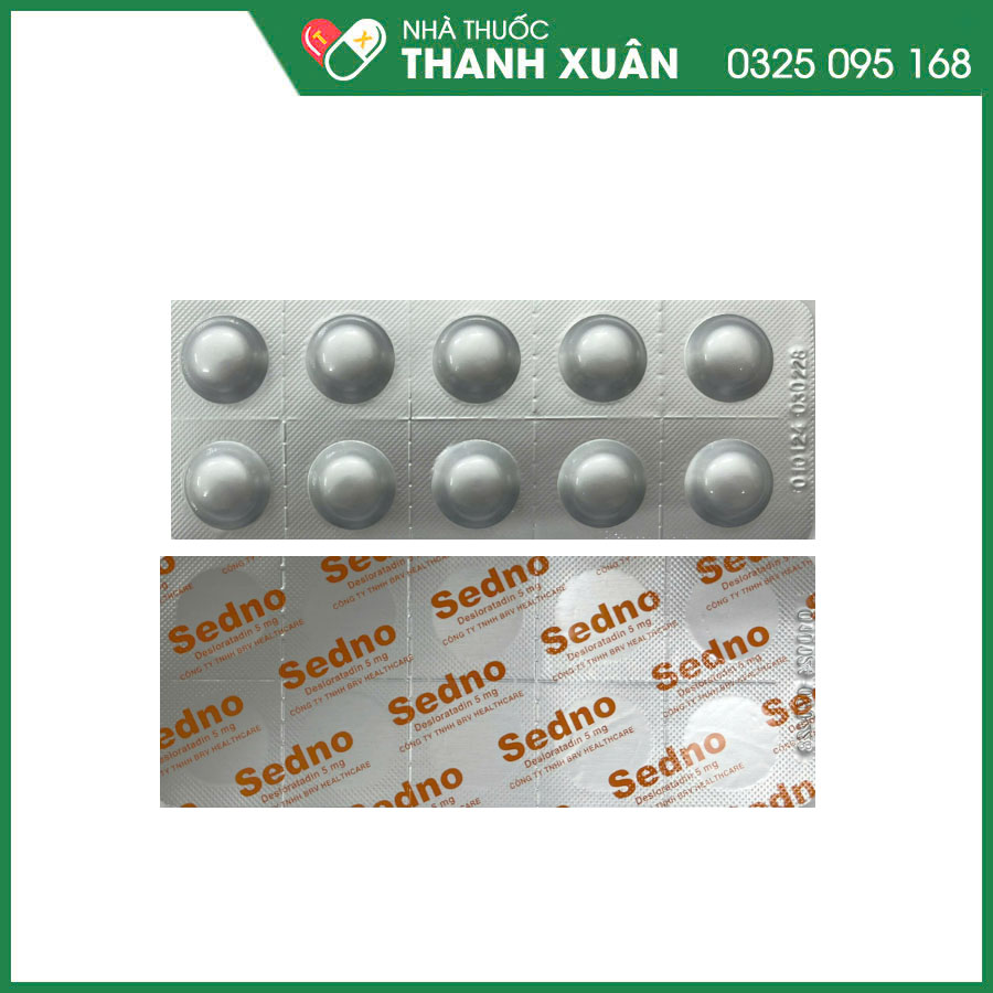 SEDNO thuốc điều trị viêm mũi dị ứng, nổi mề đay tự phát mãn tính